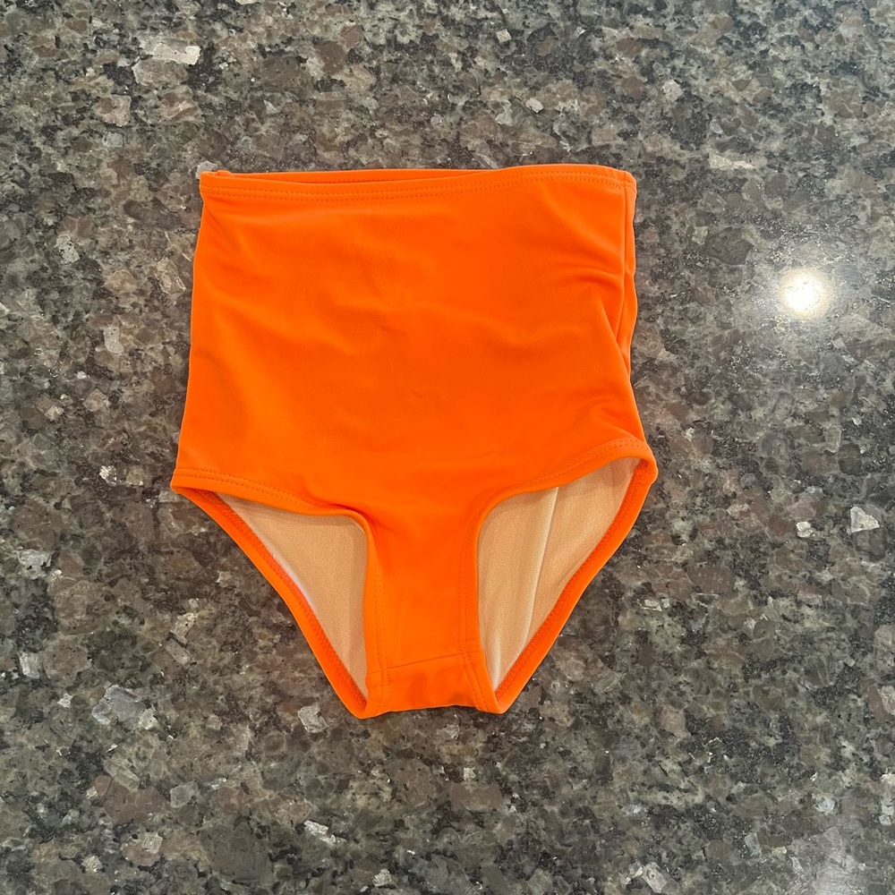 Kortni Jeane High Waisted Swim Bottoms Orange